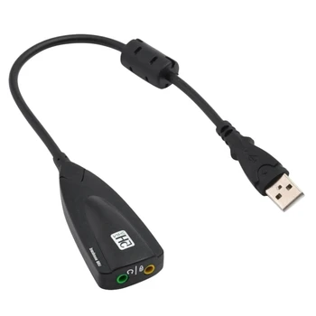 7.1 Kanálový USB Zvuková Karta Vonkajšie 3D Audio Adaptér 3,5 Mm Audio Splitter Pre pracovnú Plochu POČÍTAČA a Notebooku