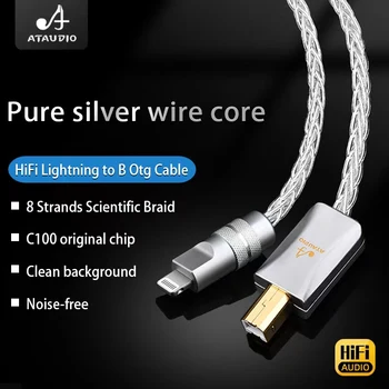 HIFI Lightning Na USB B OTG Kábel Vysokej Kvality Čistého Striebra Otg Typec Aduio Kábel Pre Telefón a DAC Hudobný Nástroj