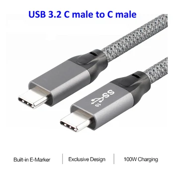USB3.2 Typ C Kábel Male-Male USB C Kábel 20Gbps PD100W Rýchle Nabíjanie Údaje Drôt 4K Plný Funcation Dátový Kábel pre Notebook, Telefón