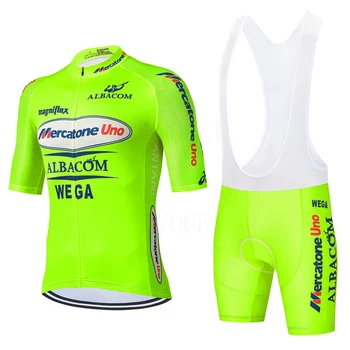 Letné Fluorescenčné Green Team Cyklistický Dres Nastaviť Bicykel Nastaviť MTB Ropa Ciclismo pánske Krátke Cyklistické Tričká Maillot Oblečenie