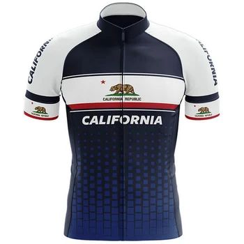 Kalifornia Republiky Cyklistika Dres Biela Čierna Letné Krátke Cyklistické Oblečenie Maxhonor Full-zips na Horských Bicykloch Oblečenie