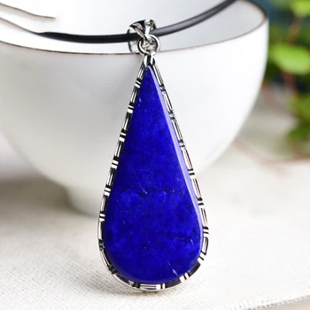 Modrá rudy Lapis Lazuli Prírodného Kameňa Prívesky Kvapka Vody Prívesok Náhrdelník Bohatstvo Kameň Šťastie Pre Ženy Muži Ženy Módne Šperky