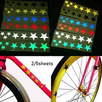 Čistenie, Suché Fluorescenčné Hviezdy Bicykli Reflexné Nálepky Rám Koliesko Nálepky Odtlačkový Príslušenstvo MTB Bicykel Reflektor