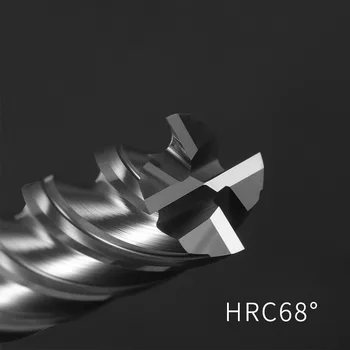HRC68 Karbidových Konci mlyny 4 Flauta Volfrámové Ocele Frézovanie Frézy Nástroje Tvár Mlyn Fréza Pre Nehrdzavejúcej Ocele, Titánové Zliatiny