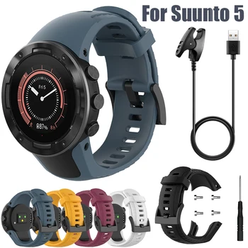 Pre Suunto 5 Smartwatch Náramok vonku Športové Príslušenstvo Náhradné Silikónové WatchBand Zápästie Náramok pás nabíjačky