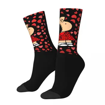 Radi Vtipné pánske Ponožky Prekvapený výraz Tváre Vintage Harajuku Mafalda Cartoon Street Style Novinka Bezšvíkové Posádky Ponožky Darček Tlačené