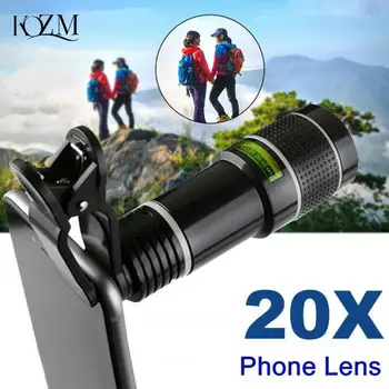20x Zoom HD Univerzálny Smartphone Optické Kamery Teleobjektív Klip Ďalekohľad Objektív