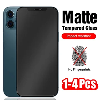 1-4Pcs Úplné Pokrytie Matný Obrazovky Chrániče pre iPhone 12 13 Pro Max Mini 8 7 Plus Mliečneho Skla pre IPhone 11 14 Pro XS MAX XR X