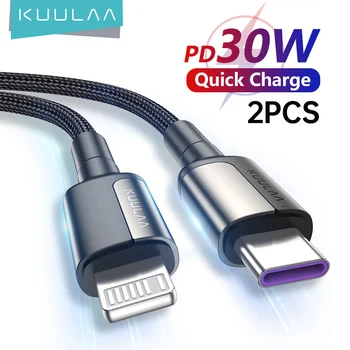 KUULAA 2KS 30W, USB C Kábel pre iPhone 14 13 Pro Max Rýchle Nabíjanie PD Kábel Typu C lightning Kábel pre iPhone 12 pro max kábel