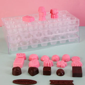 3D Čokoládu Formy Formy Srdce Polykarbonátu Plesne Zásobník Plastové Pečenie Pečiva Nástroj Moldes Para Čokoládové Cukrovinky Plesne 17style
