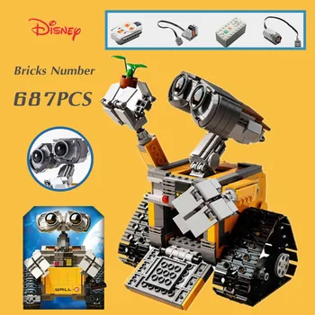 687PCS Disney Pixar na STENU E Robot Bábika Motorizované RC Robot Výkon Motora Údaje Priateľmi Stavebný kameň Tehla Hračka Darček Dieťa Narodeniny