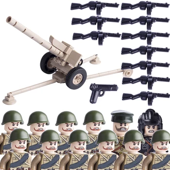 WW2 Vojenské ruských Vojakov Údaje Stavebné Bloky Sovietskeho zväzu Zbrane PPSH Zbrane, Delá Tehly Mini Časti Armády Hračka Detí