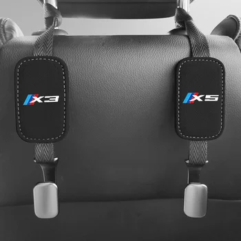 1pcs Auto odznak sedadlá háčik prenosné interiéri automobilu tovaru pre BMW X1 X2 X3 X4 X5 X6 X7 Logo High-end Semiš Kovový Háčik