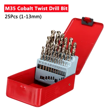 M35 HSS-CO 5% Kobaltu Twist Drill Bit Nastavený Metrika Rovno Ramienka Set S Kovové puzdro Pre Nehrdzavejúcej Ocele, Dreva, Kovov Vŕtanie