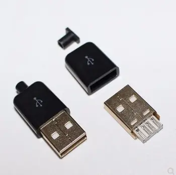 100set DIY USB 5Pin Zvárania Typ Samec Konektor Konektor 3 v 1 Nickel-plated Adaptér