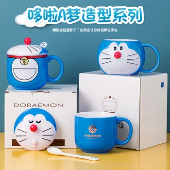 Doraemon Hrnček Detí Keramické Cartoon Pohár Vody Pohár Pár Pár Pohár s vekom Darček k Narodeninám Stroj Cat