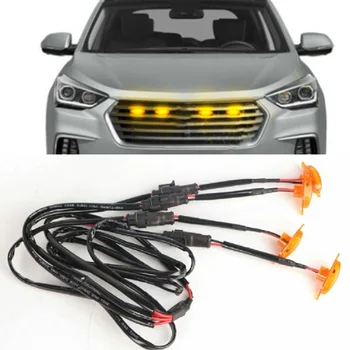 NOVÉ 4PCS APP/Diaľkové Ovládanie Pre Hyundai Santa Fe Roky 2013-2018 Prednej Mriežky RGB LED Svetlo Raptor Gril Výbava Kryt Auto Príslušenstvo