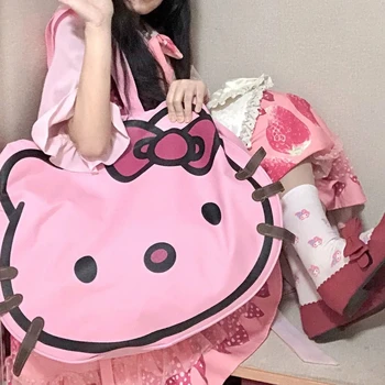 Anime Hello Kitty Plátno Taška Ženy Nepremokavé Tote Bag Cestovné Prenosné Veľkú Kapacitu Ramenný Messenger Taška Dievčatá Darček K Narodeninám