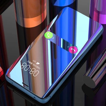 Smart Display Kože Flip Zrkadlo Prípade Na Pre Apple Iphone 6 6 7 8 Plus X XR XS 11 12 Pro Max iphone12 Mini som Telefónu 13 Prípade