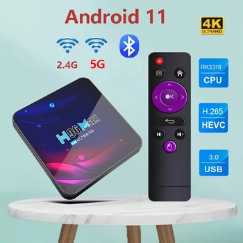 H96 max Android 11 Smart TV Box 4K Hd Smart Hlas Set-Top-5G, Wifi, Bluetooth Prijímač Media Player HDR USB3.0 4G 32Gb 64Gb Tv Box