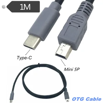 USB 3.1 Typ C Muž Na Mini USB 5 Pin B Samec Konektor Converter OTG Káblik Dátový Kábel pre Mobilné Macbook 0,25 m/1m