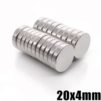 2~100KS 20x4 mm Trvalé Okrúhle Magnety 20 mm X 4 mm Neodýmu N35 Magnet 20x4mm Silné Magnety 20*4 Silné Magnety, Magnetické