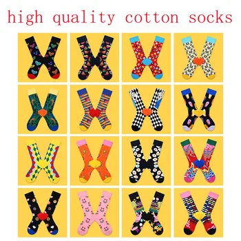 Vysoko kvalitné bavlnené ponožky trend mužov a žien geometrické cartoon zvieratá v tube farby mužov a žien bavlnené ponožky