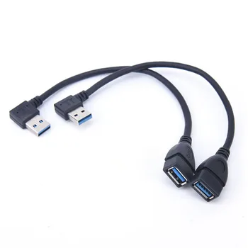 Univerzálny Vľavo/vpravo USB 3.0 Mužov a Žien a do Uhla 90 Stupňov Rozšírenie Údajov Sync Kábel, Kábel USB Predlžovací Kábel 20 cm