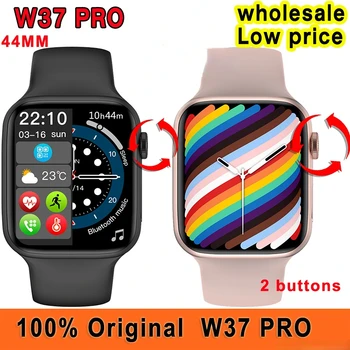 1PCS W37 Pro Smartwatch Veľkoobchod Nízka Cena Pôvodnej iwo W37 Pro Smart Hodinky Dve Tlačidlo 44 mm Series 7 Bezdrôtová Nabíjačka