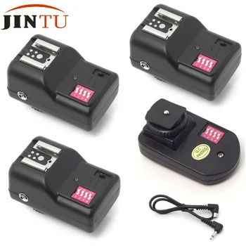 JINTU PT-16 16 Ch Bezdrôtový Hot Shoe Flash Trigger Set + 3x Prijímače pre Canon 5D 5DII 5DIII 6D 7D 1DS 600D 550D 1100D 1000D