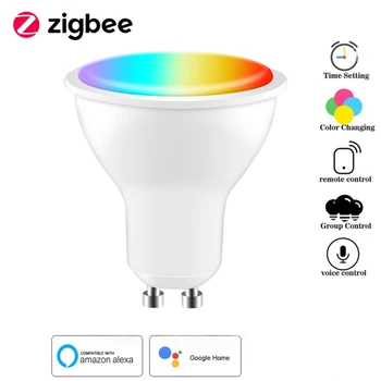 Tuya GU10 Zigbee 3.0 Smart Žiarovky RGBCW LED Svetlo na Čítanie Inteligentný Život App Remot Hlasové Ovládanie Práce S Alexa Echo Plus Domovská stránka Google