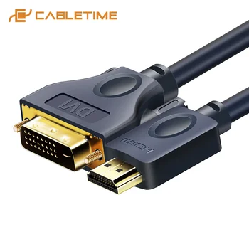 CABLETIME HDMI-DVI Kábel 24+1 pin Bi-smer Pro High Speed HDMI DVI Kábel Full HD 2.0 pre Xbox Blu-ray prehrávač s vysokým rozlíšením (HDTV C119