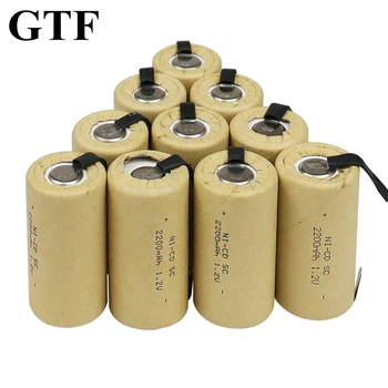 GTF SC 2200mAh 1.2 V batérie typu NI-CD nabíjateľných batérií na elektrické skrutkovače elektrické vŕtačky reálne možnosti Sub C batérie