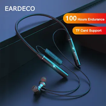 EARDECO 100 Hodín Prehrávania Bluetooth Slúchadlá Basy Bezdrôtové Slúchadlá Slúchadlá s Mikrofónom Stereo Neckband Športové Headset TF Karty