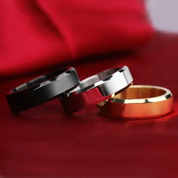 3 Farby Módne volfrámu krúžky 8MM široké Silver a gold color snubné prstene pre ženy a mužov šperky